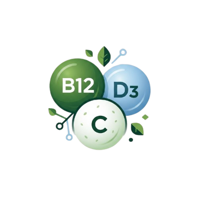Vitamines B12, D3 et C